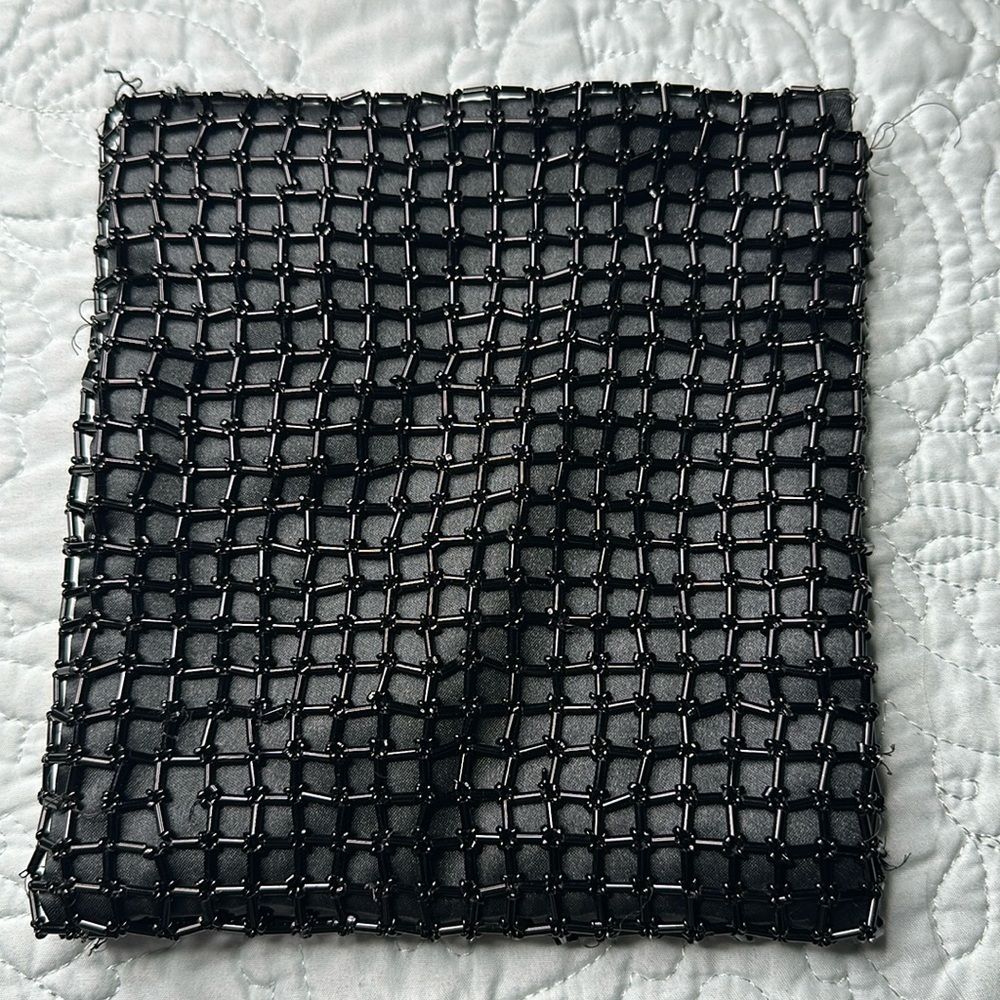 🎀Vintage Black silk and bead clutch/change purse 1940-50